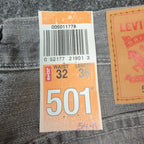 Levi's 501 Original Fit Jeans Mens 32x36 Gray Denim Straight Leg NWT C109 - take2supply
