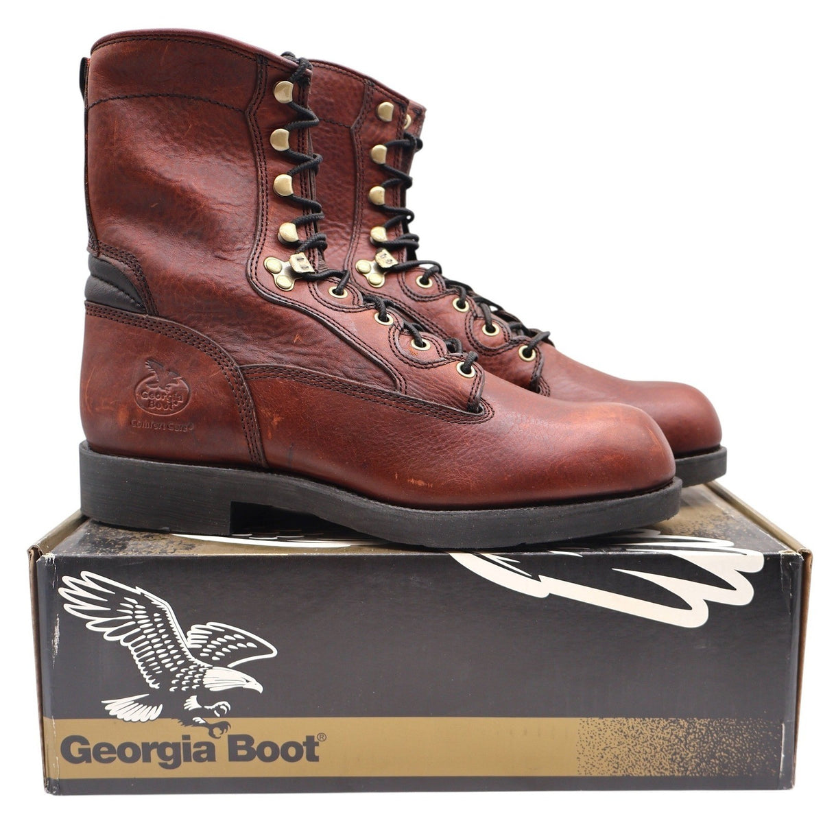 Georgia Boot Carbo-Tec G8845 Mens 11M Work Boots Roan Brown Leather 8 Inch NIB - take2supply