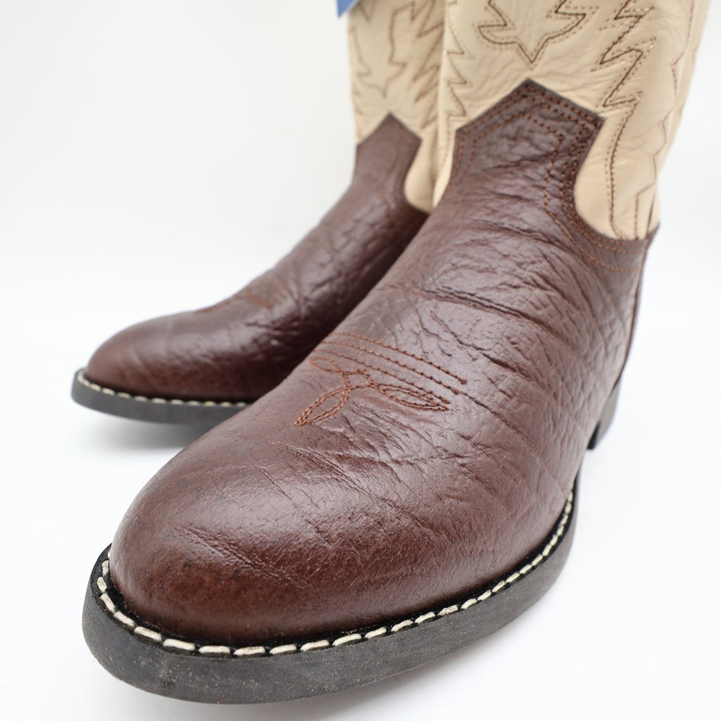 Acme Vintage Style Roper Boots Kids 3.5 Brown Bullhide Leather New NWT - take2supply