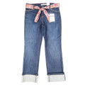 Tommy Hilfiger Jeans Womens 8 Vintage 2000s Low Rise Stretch Blue Floral Belt - take2supply
