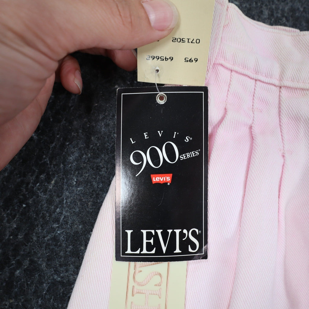 Levi's Denim Shorts Toddler 2T Vintage 90s Pink Cotton Pleated 900 Series USA - take2supply