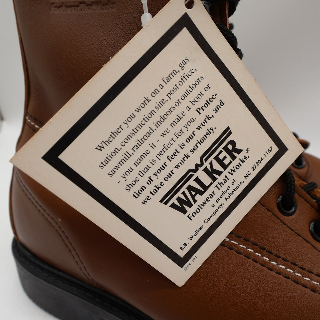 Walker Vintage 709 Work Boots Mens 12 D Brown Leather Deadstock New NIB USA Made - take2supply
