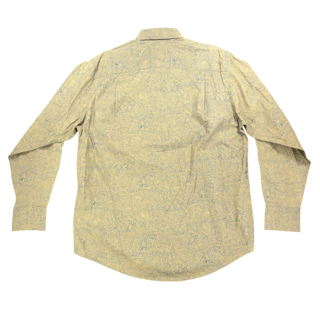 Geoffrey Beene Modern Paisley Button Up Mens Medium Tan Cotton NWT - take2supply