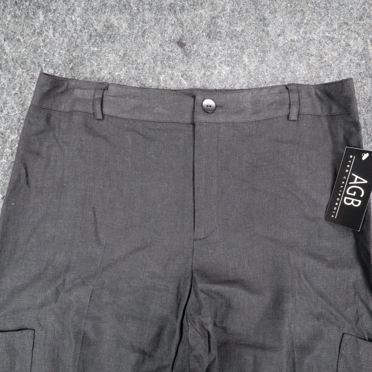 AGB Byer California Cargo Pants Womens 10 Y2K Black Linen Blend Utility Trousers - take2supply