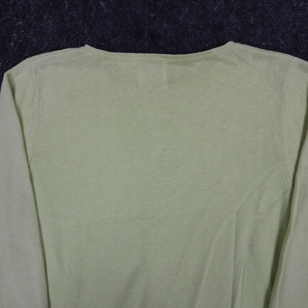 TM Sport That's Me Cardigan Sweater Womens Small Green Embroidered Ramie NWT - take2supply