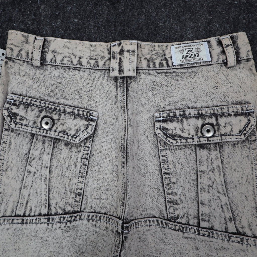 Lee Trekker Shorts Boys 12 Vintage 90s Black Acid Wash Relaxed Fit Cotton NWT - take2supply