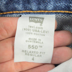 Levi's Vintage 90s Boys 4 Regular 550 Relaxed Fit Jeans Blue Denim NWT - take2supply