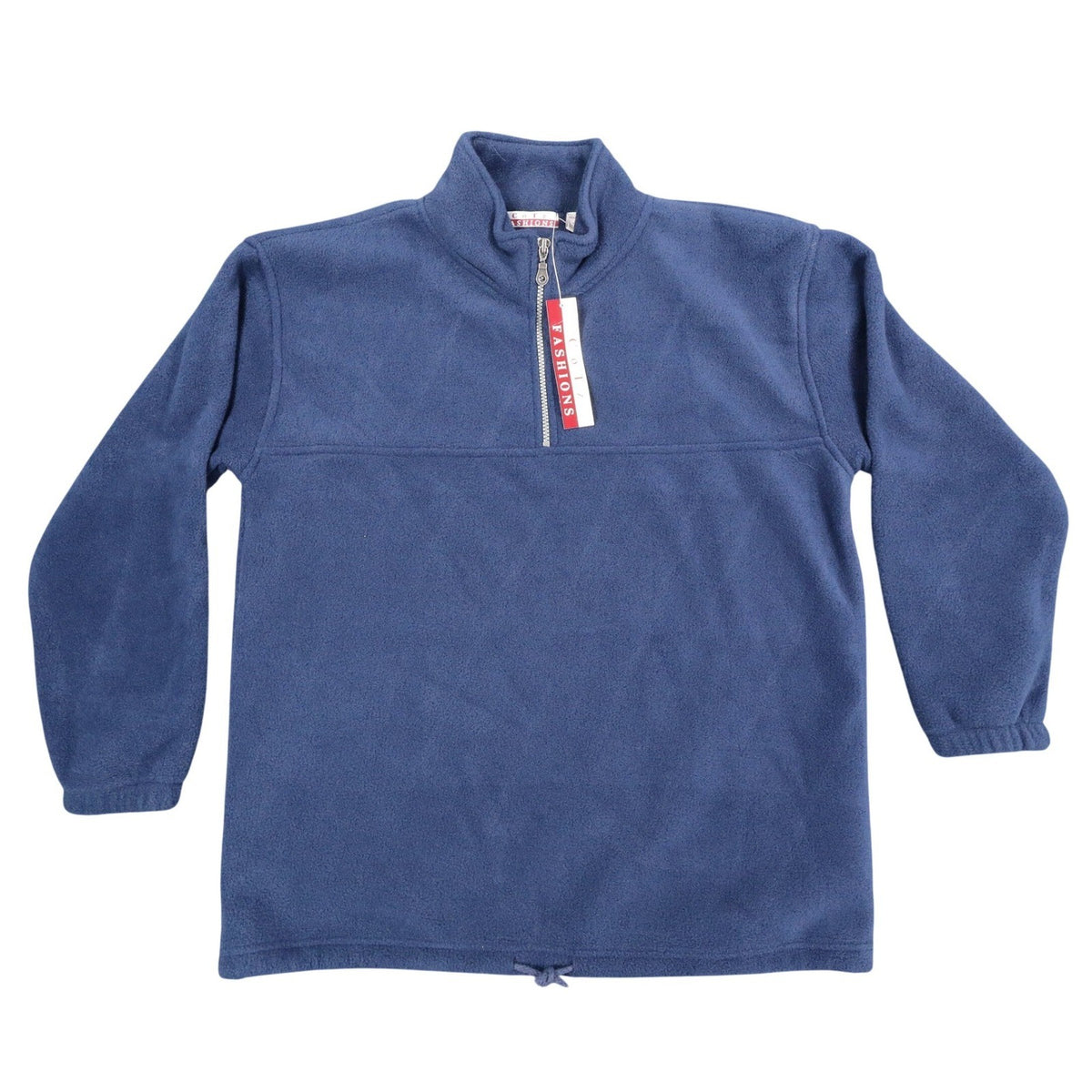 Cotz Fashions Fleece Pullover Small Navy Blue Y2K Quarter Zip Drawstring 7718 - take2supply