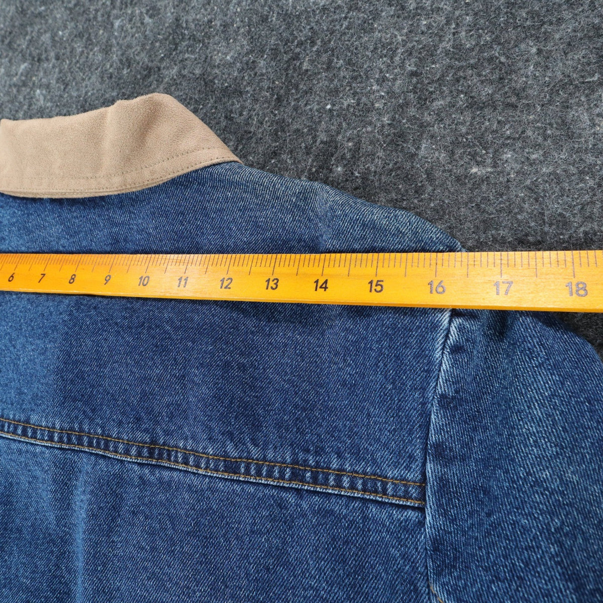 Studio Ease Denim Jacket Womens 8 Blue Cotton Faux Suede Collar WAAC77RI NWT - take2supply