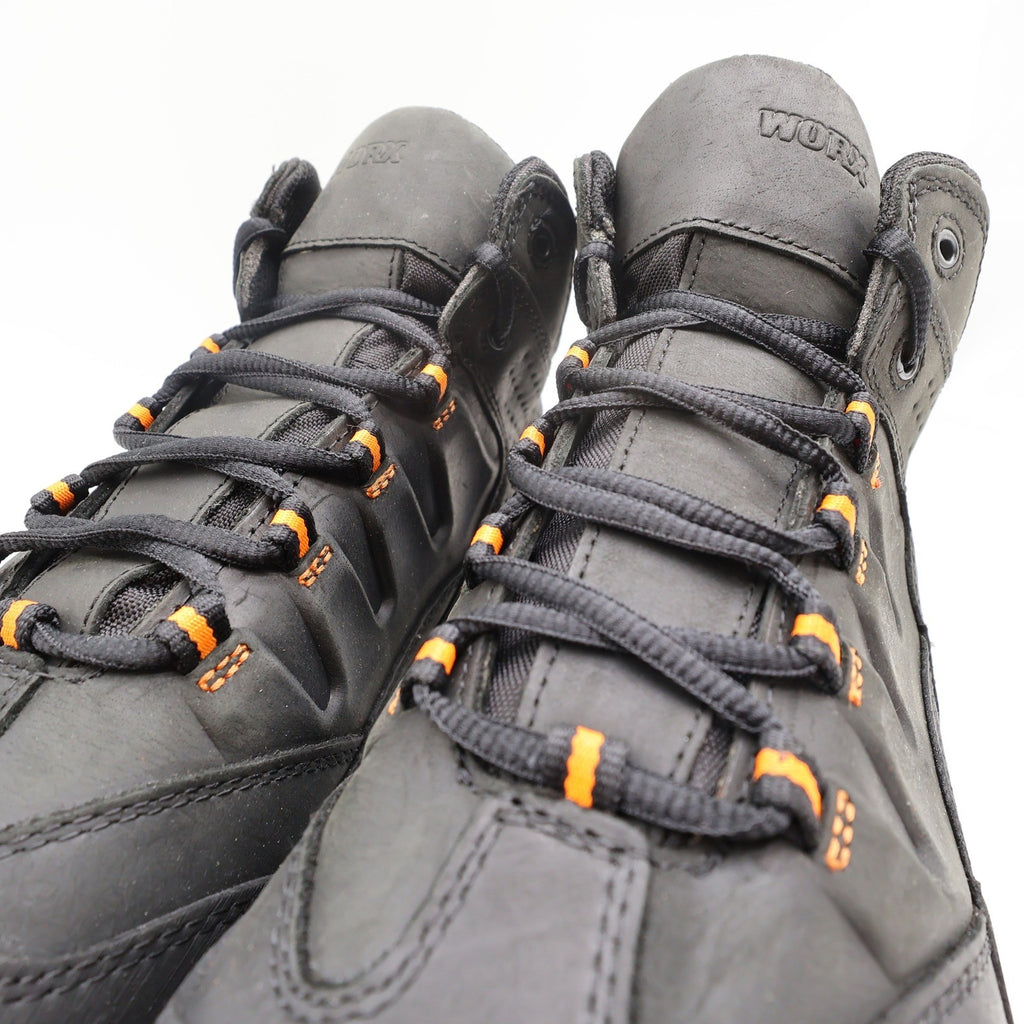 Worx by Red Wing Shoes 5401 Steel Toe Work Boots Mens 13 Black Orange Excellent - take2supply