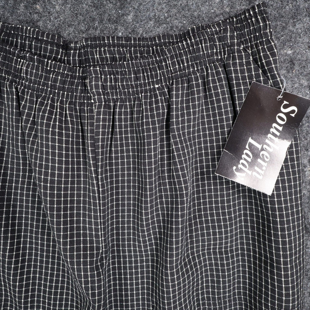 Southern Lady Pants Womens M Black White Windowpane Pull On NWT NOS - take2supply