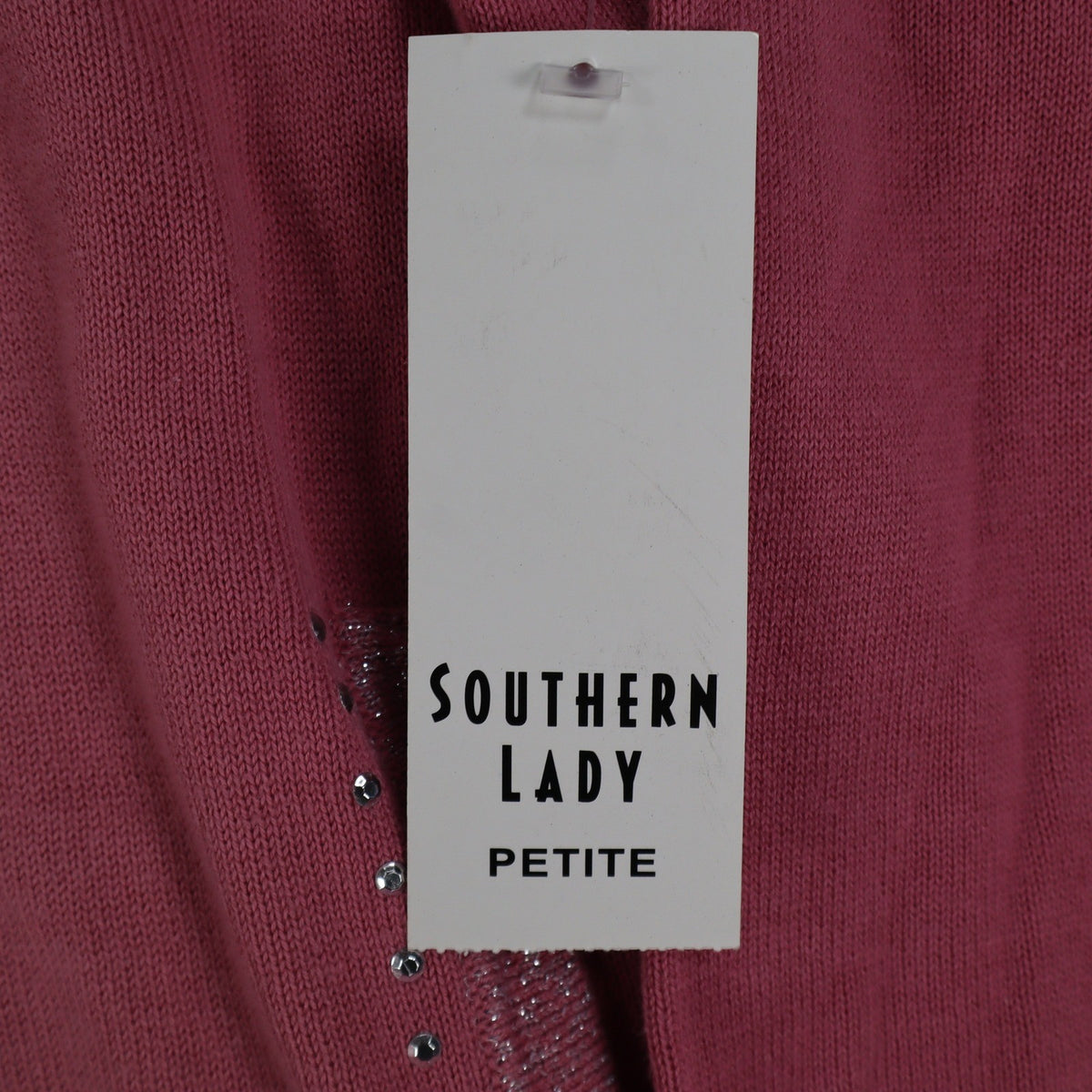 Southern Lady Petite PM Pink Embellished Hooded Zip Cardigan Sweater NWT - take2supply