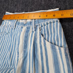 Lee Striped Denim Shorts Girls 8 Slim Vintage 90s USA Deadstock Blue White - take2supply