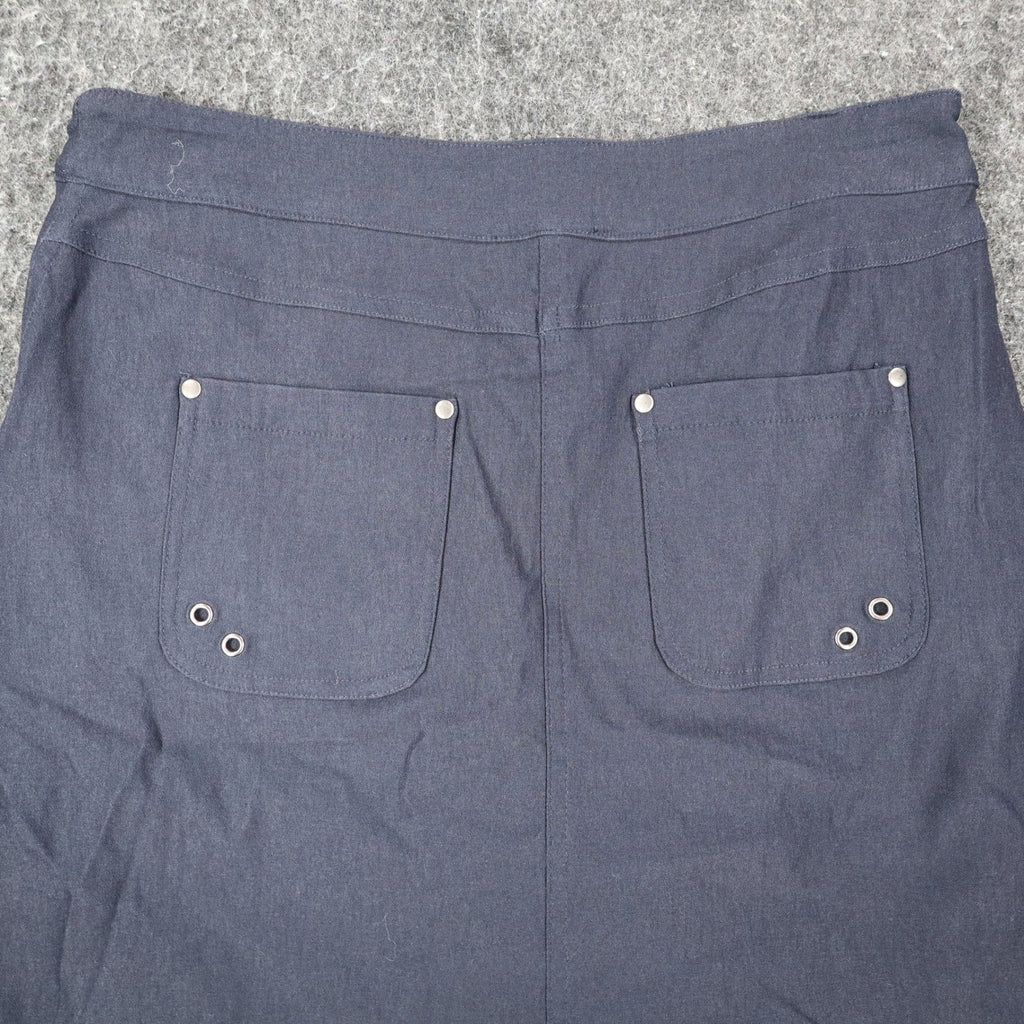 Zo & Co. Skirt Women 6 Navy Blue Braided Trim Utility Pocket Rayon Blend C1-905 - take2supply