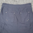 Zo & Co. Skirt Women 6 Navy Blue Braided Trim Utility Pocket Rayon Blend C1-905 - take2supply