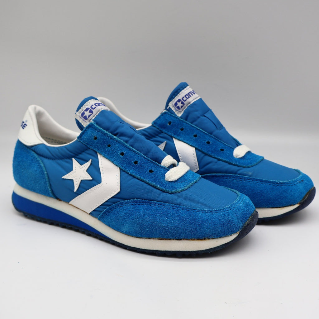Converse Road Star Sneakers Boys Size 4 Vintage 80s Blue White Deadstock 28694 - take2supply