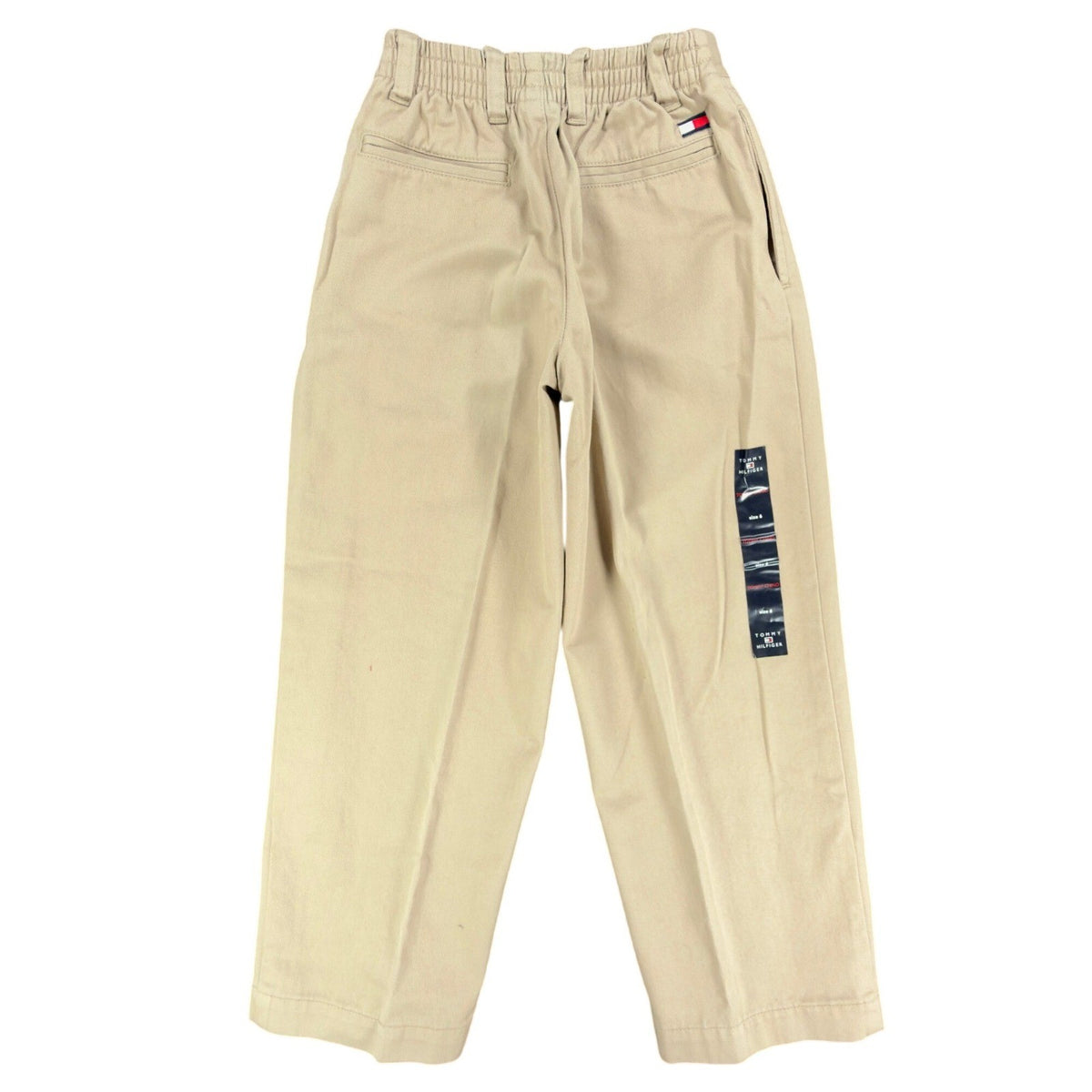 Tommy Hilfiger Pants Boys 6 Khaki Chino Pleated Elastic Waist NWT - take2supply
