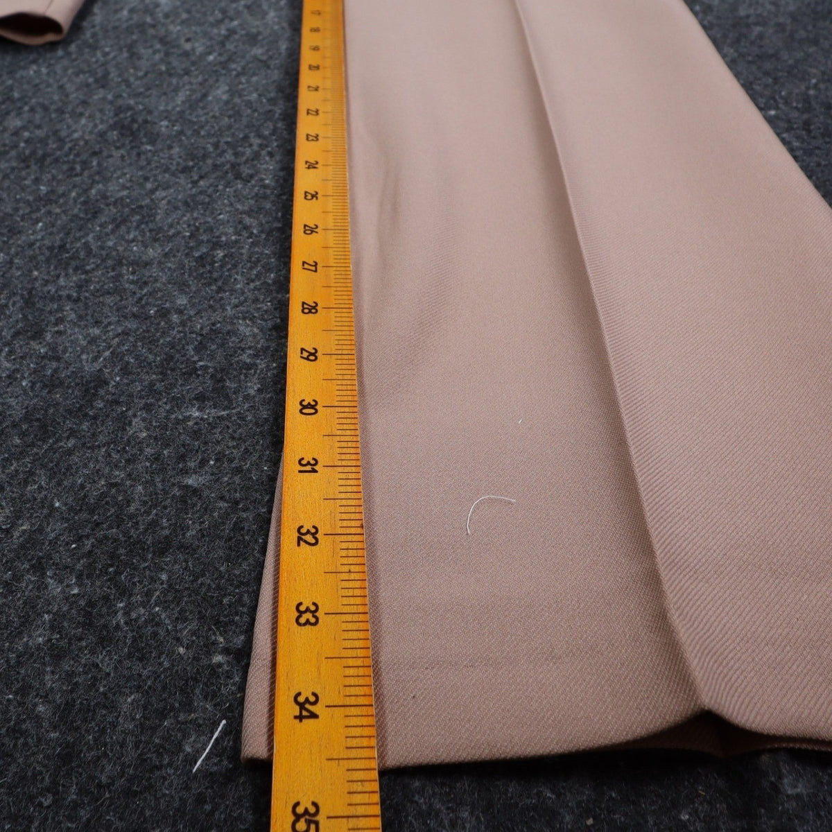 Vintage 70s High Rise Trousers Size 9-10 Deadstock Tan Beige Polyester USA C989 - take2supply