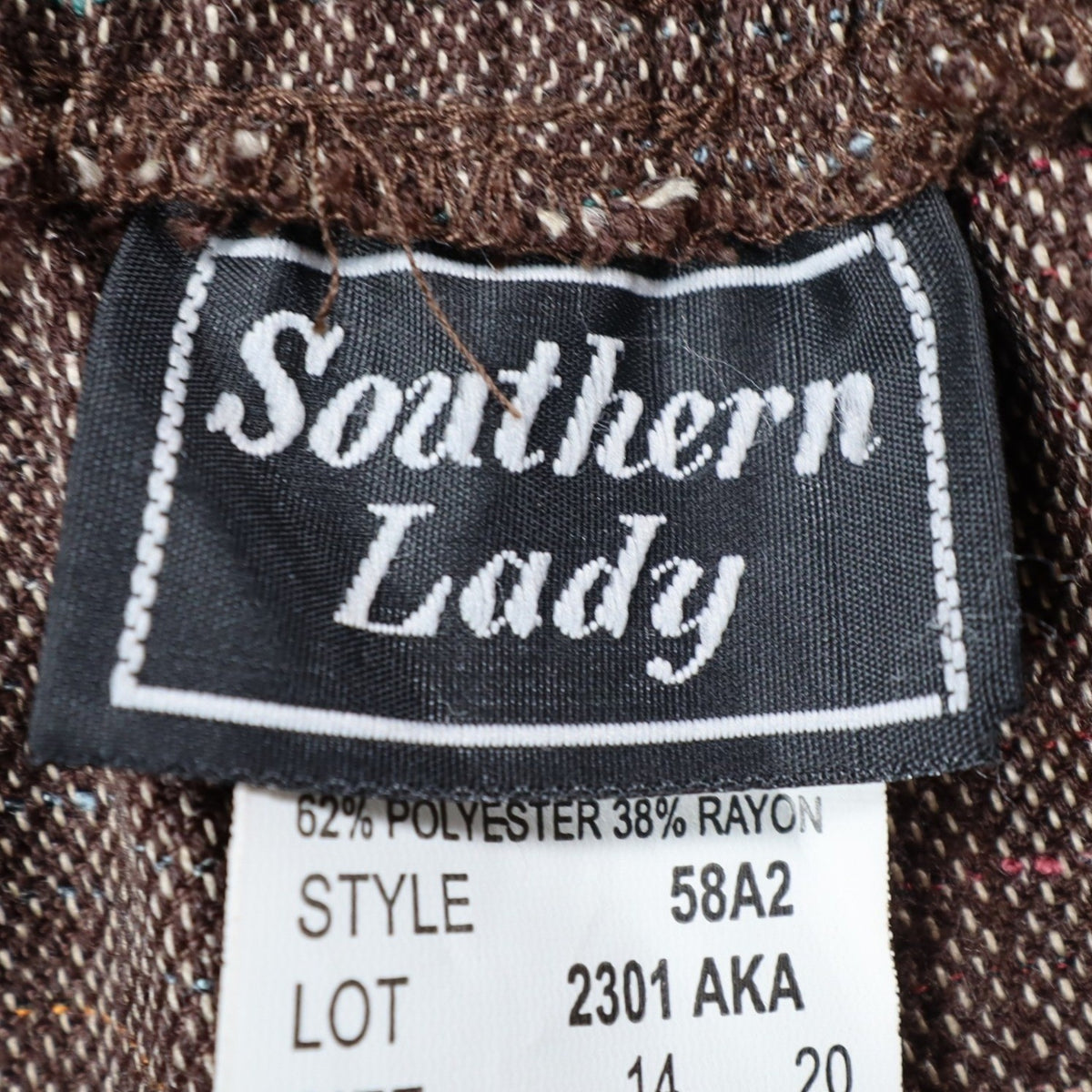 Southern Lady Pull On Pants Womens 14 Brown Hickory Elastic Waist Textured 58A2 - take2supply