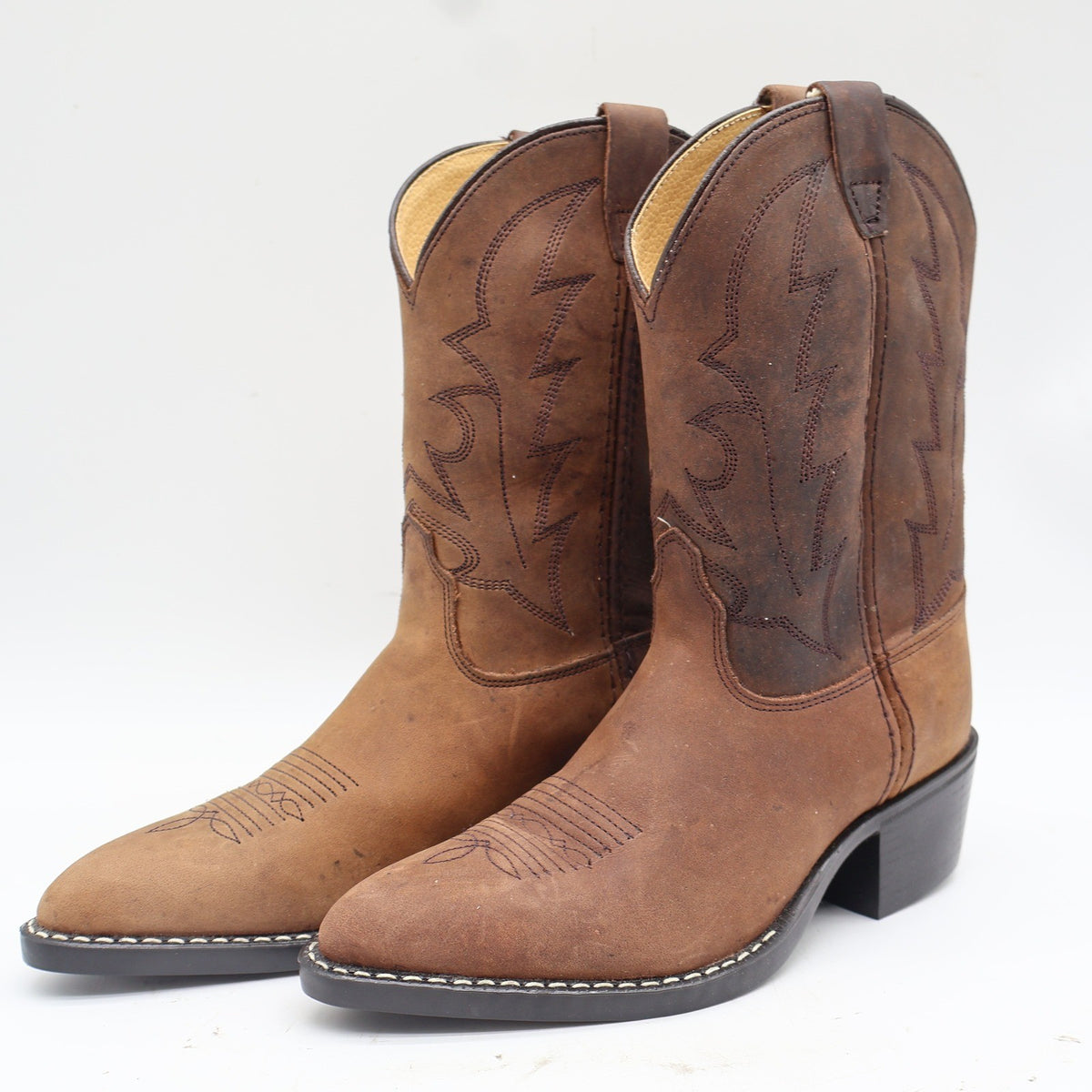 Laredo Western Boots Youth 2 D Tan Distressed Leather Cowboy Boots 28-2240 NIB - take2supply