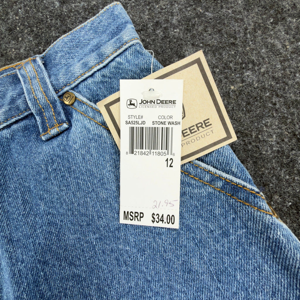 John Deere Y2K Carpenter Shorts Kids 12 Blue Denim NWT Stone Wash Workwear Denim - take2supply