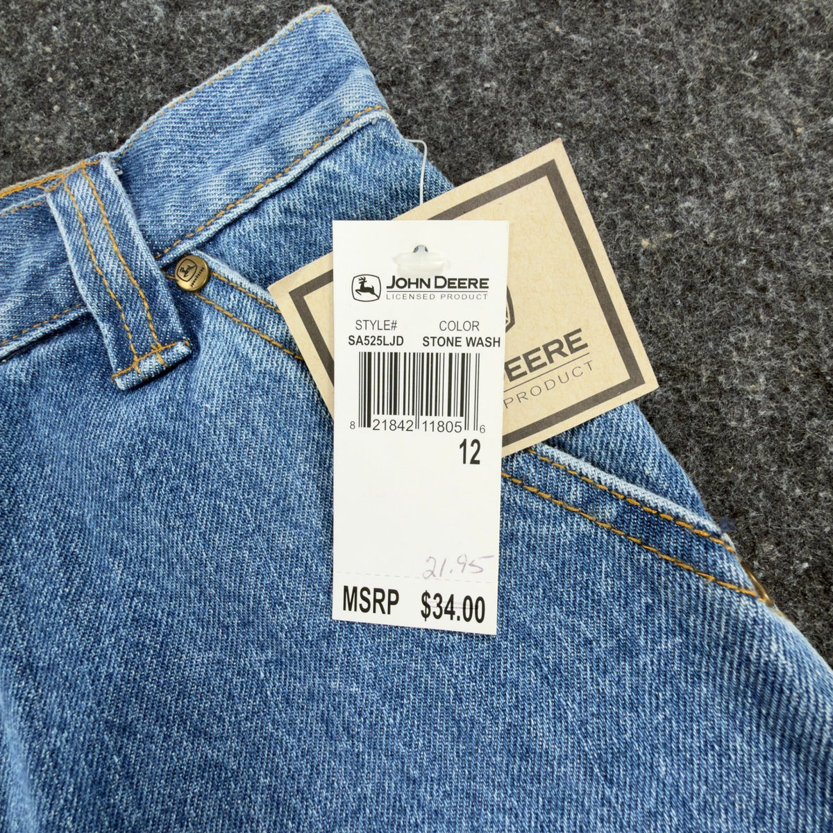 John Deere Y2K Carpenter Shorts Kids 12 Blue Denim NWT Stone Wash Workwear Denim - take2supply