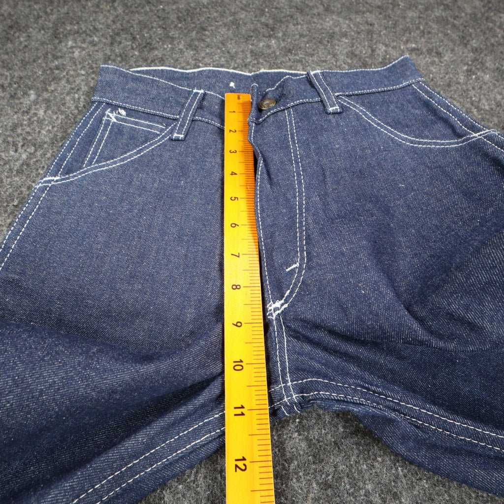 Key Jeans Denim Jeans Boys 12 Slim 24x30 Vintage 70s Dark Wash Rainbow Stitching - take2supply