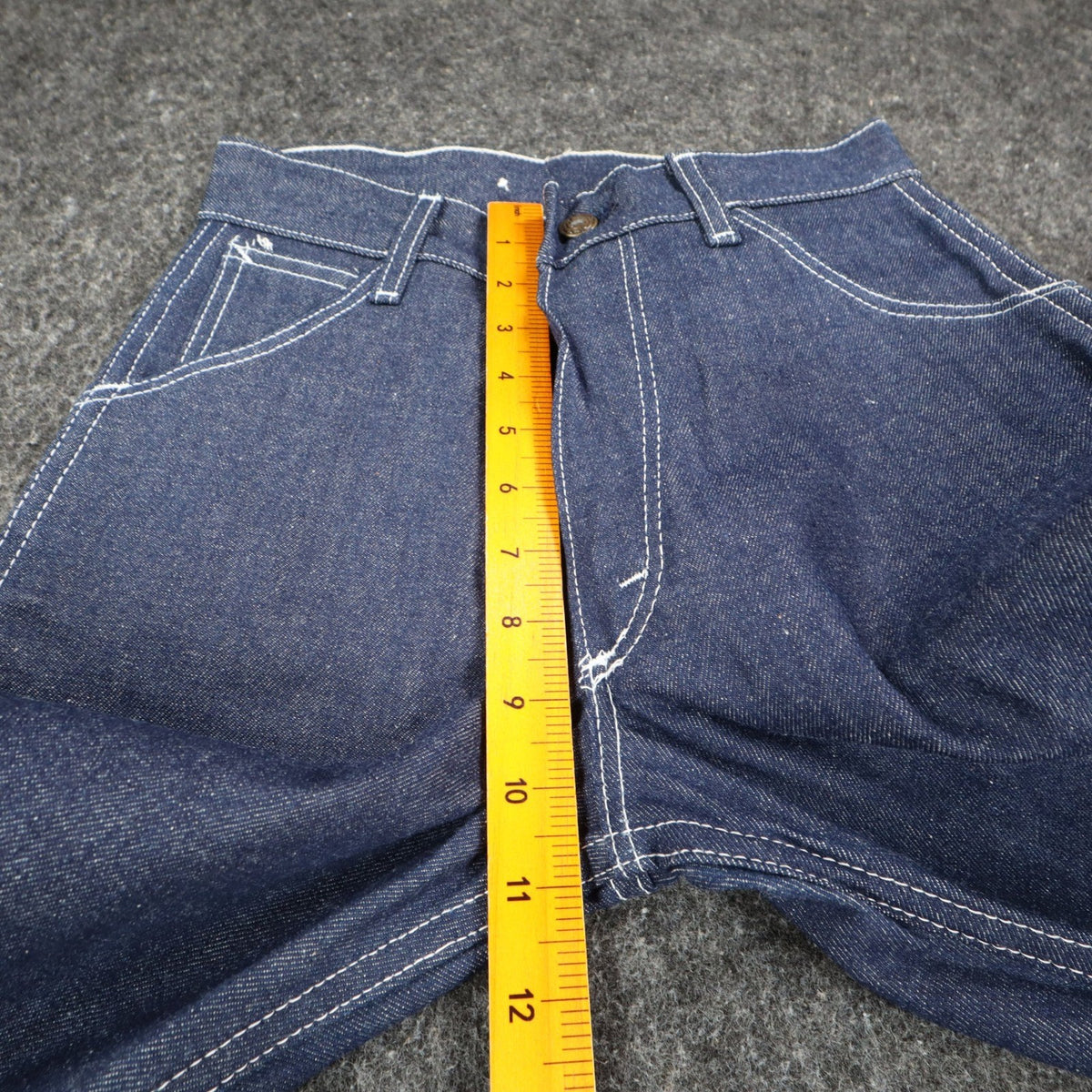 Key Jeans Denim Jeans Boys 12 Slim 24x30 Vintage 70s Dark Wash Rainbow Stitching - take2supply