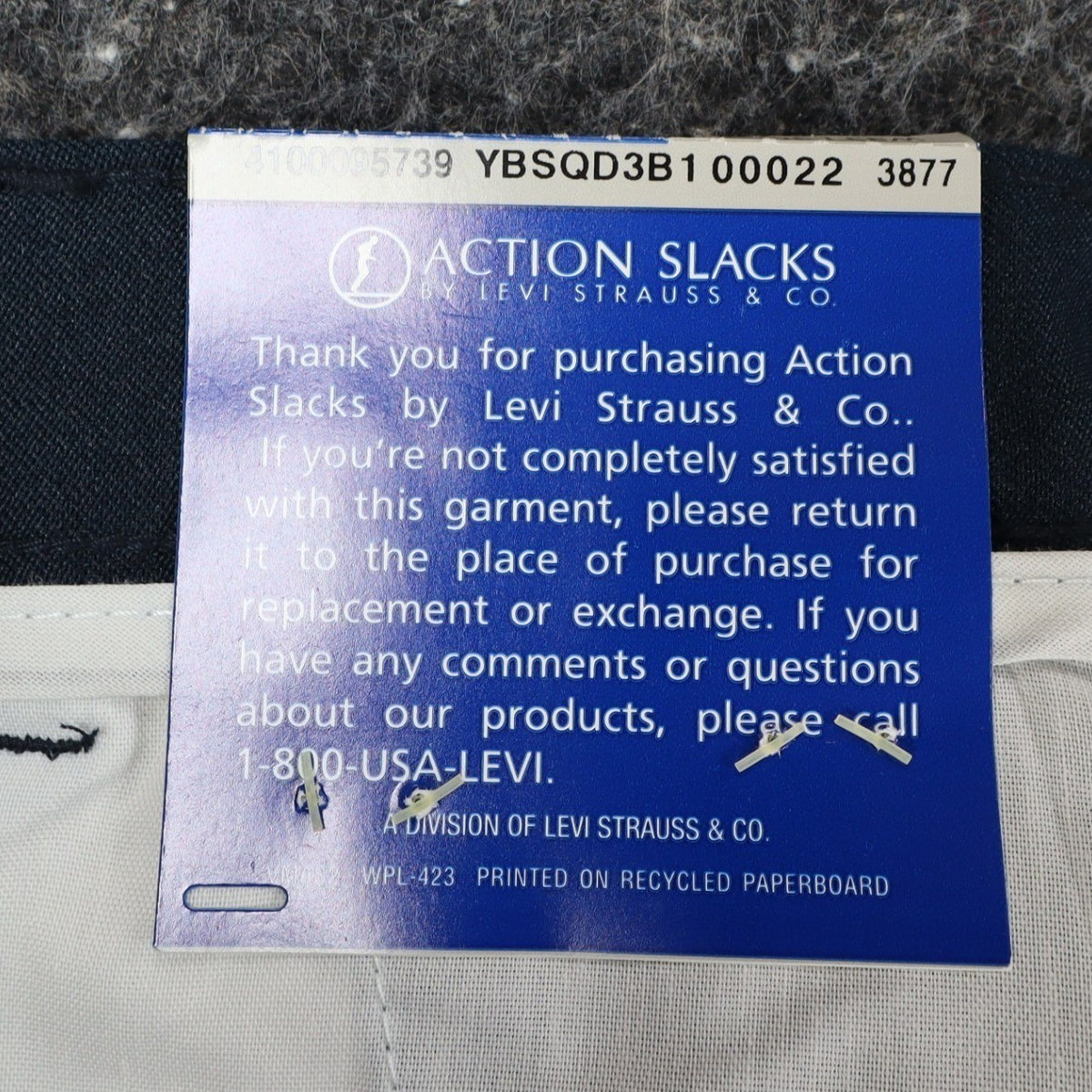 Levi Strauss Action Slacks Mens 33x30 Vintage 2001 Navy Blue Polyester Pants NWT - take2supply