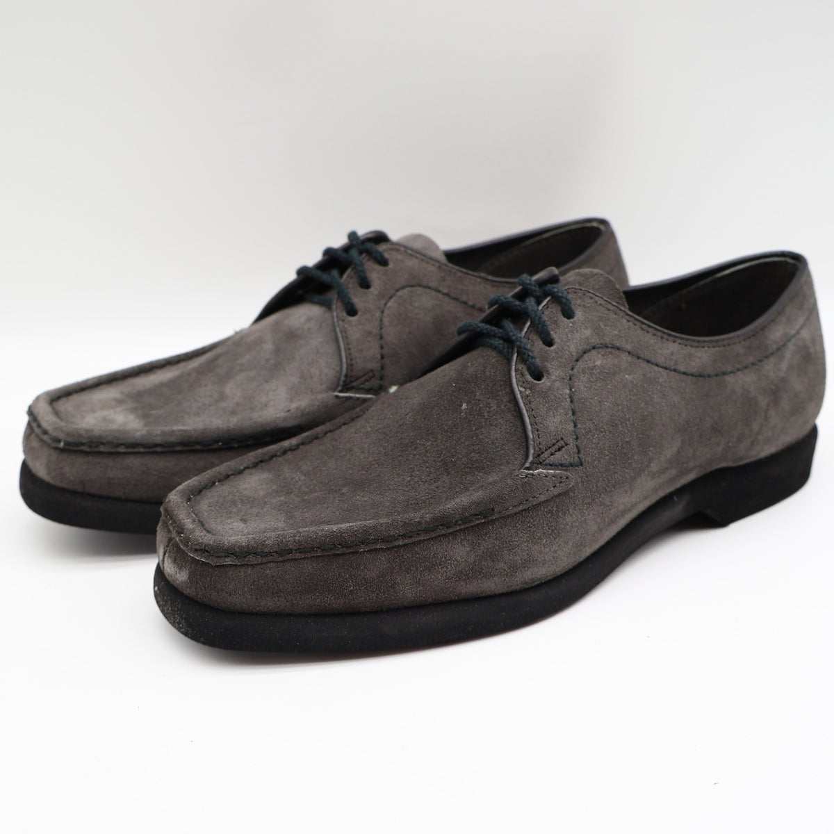 Crestline Oxford Shoes Mens 7 D Vintage Gray Suede Moc Toe Deadstock USA - take2supply