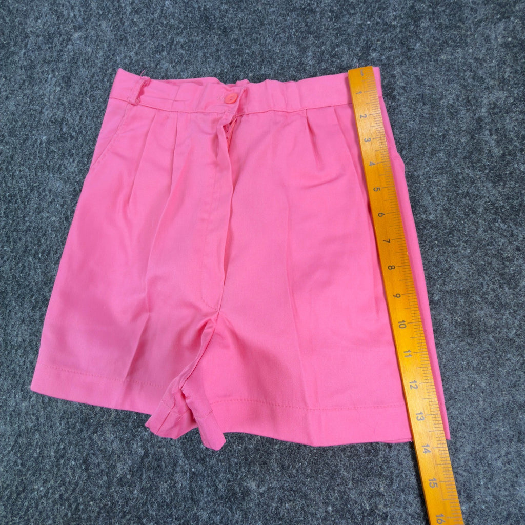 Gazelle Pleated Shorts Womens 5/6 Pink Cotton High Waist Vintage 80s USA - take2supply