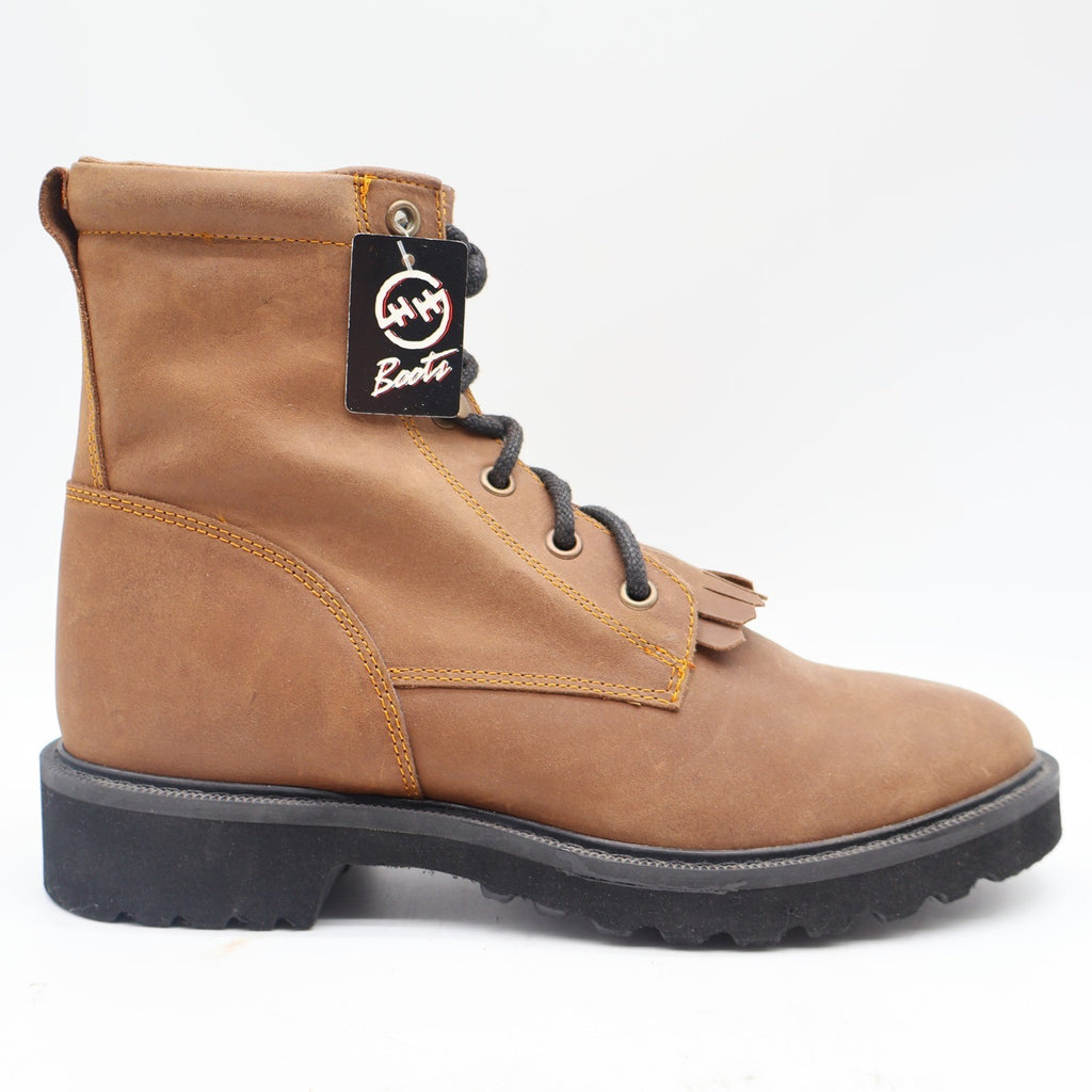 Double-H Boots Packer Work Boots Womens 5.5 D Vintage 90s Brown Leather DH 925Y - take2supply