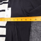 Lana Lee Tunic Sweater Womens Large Black White Striped Colorblock Zip Back New - take2supply
