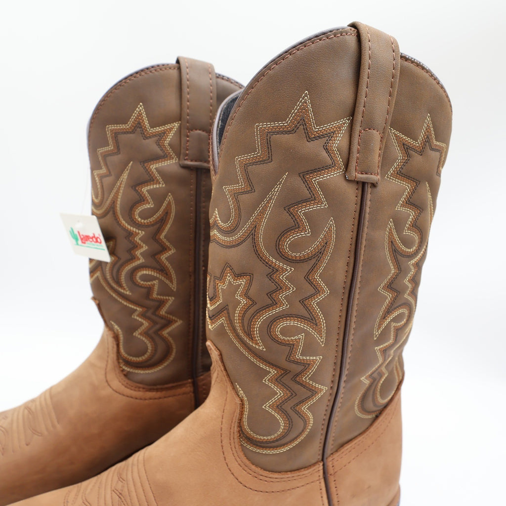Laredo Cheyenne Stockman Boots Mens 9D Tan Leather Western Square Toe NIB - take2supply