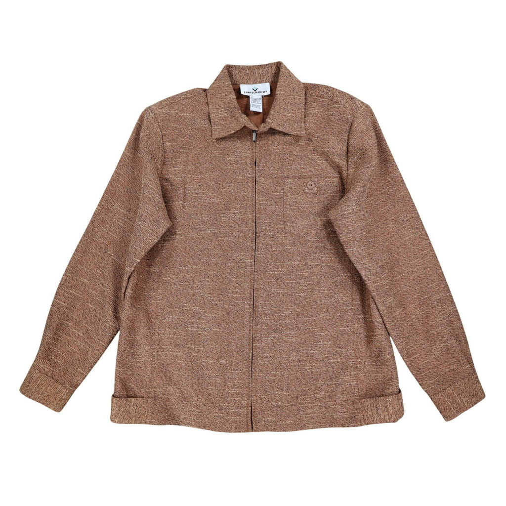 Erin London Jacket Womens S Camel Brown Textured Zip Front Collared NWT NOS - take2supply