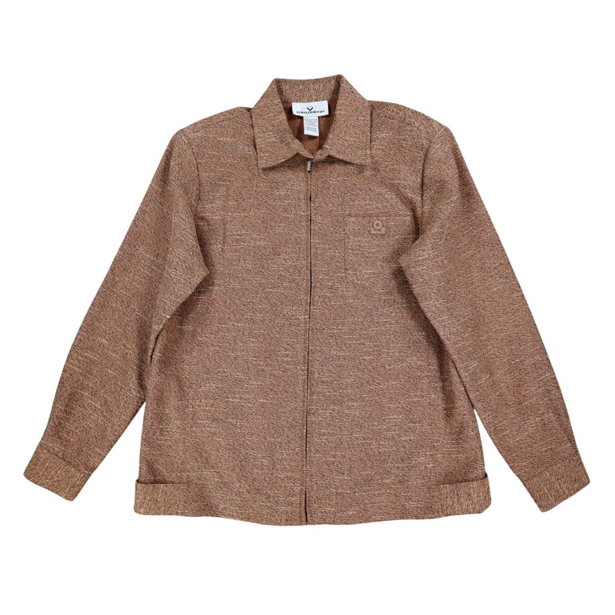 Erin London Jacket Womens S Camel Brown Textured Zip Front Collared NWT NOS - take2supply