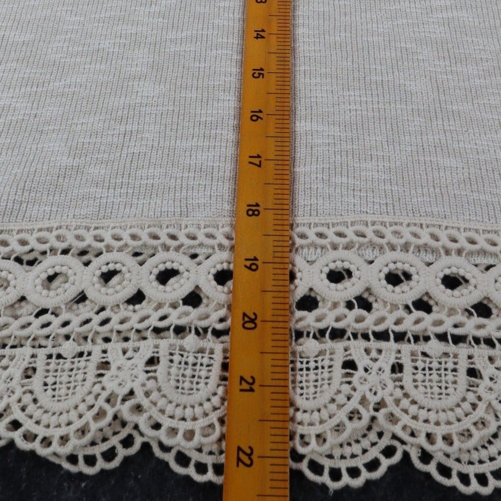 My Michelle Tank Top XL Ivory Cotton Blend Crochet Lace Hem Boho Sleeveless - take2supply