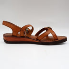 Young'uns Sandals Womens 4B Vintage Brazil Tan Leather Strappy Buckle Deadstock - take2supply
