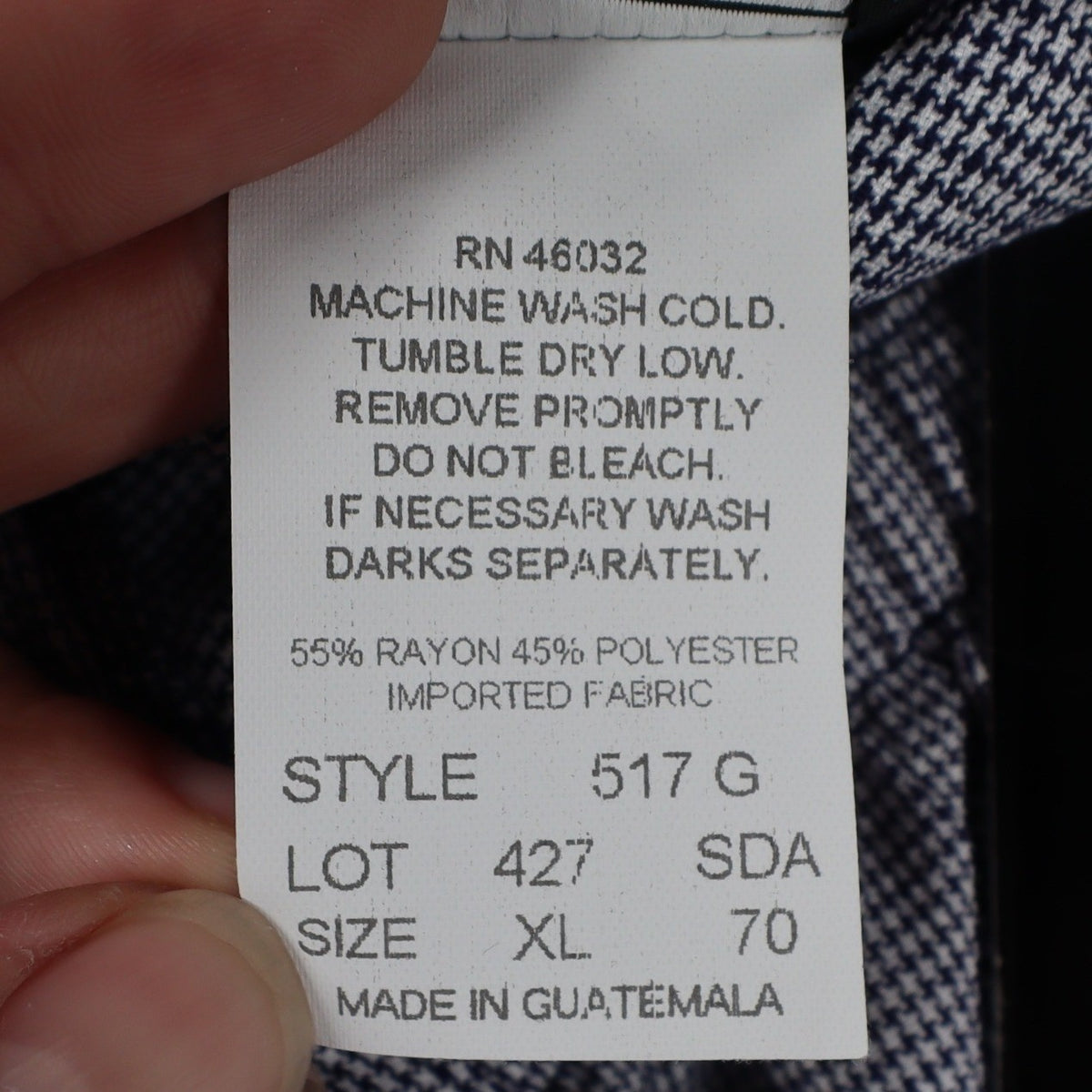 Southern Lady Pants Womens XL Navy Blue White Houndstooth Elastic Waist New - take2supply