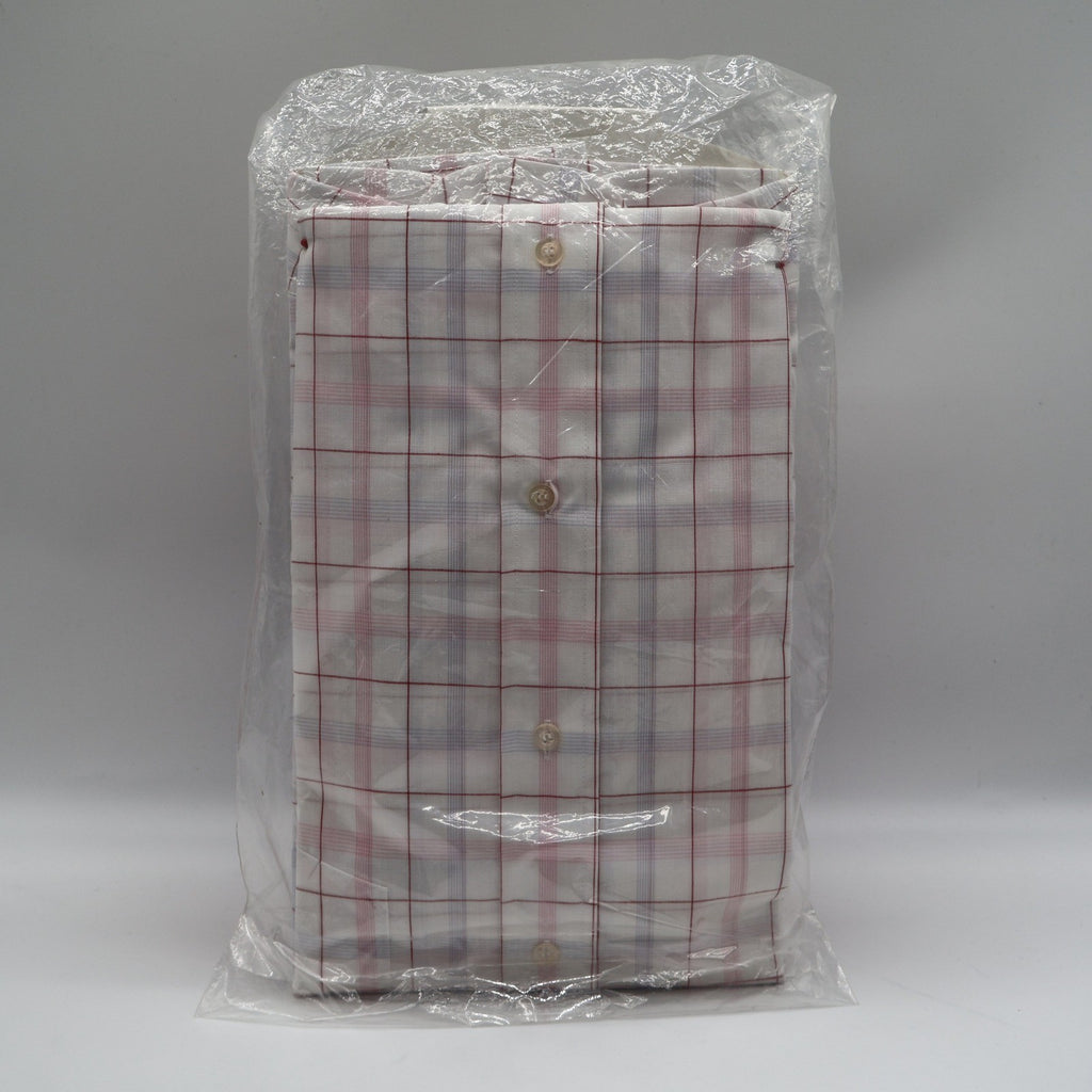 Mark VII Dress Shirt Mens 15.5 34/35 Vintage Plaid Tailored White Red Blue NEW - take2supply