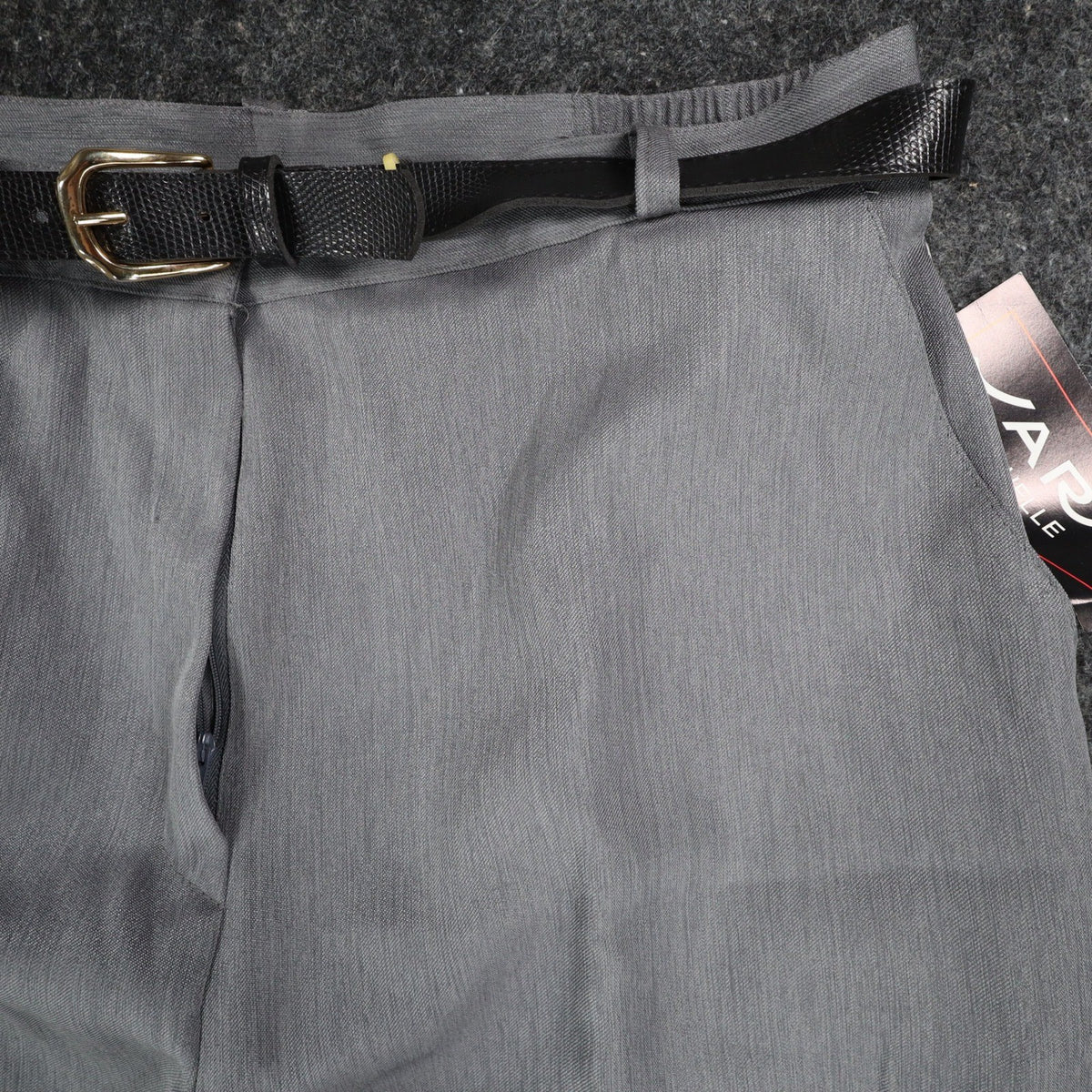 Sara Michelle Pants Womens 18 Gray Belted High Rise Dress Trousers USA NWT NOS - take2supply