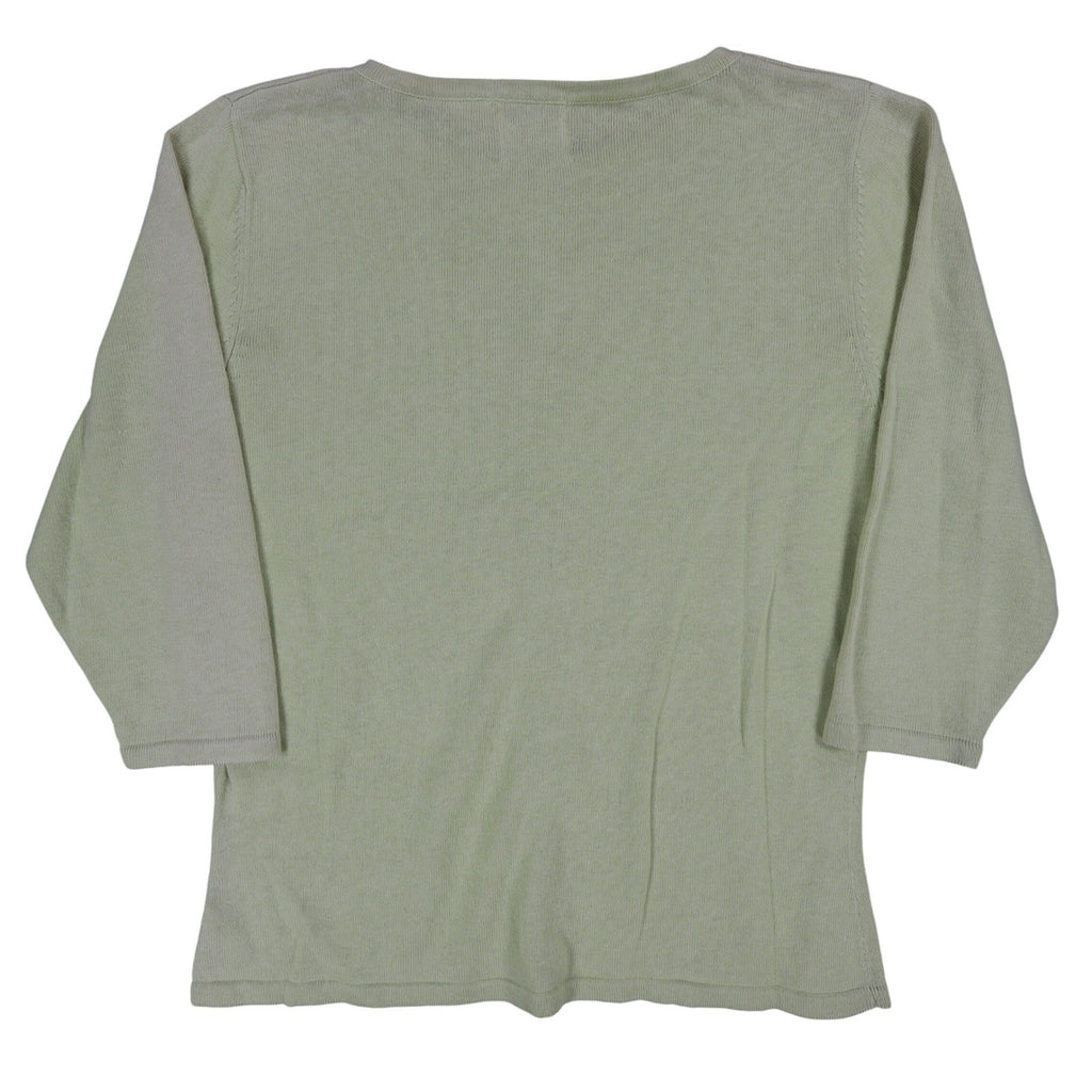 TM Sport That's Me Cardigan Sweater Womens Small Green Embroidered Ramie NWT - take2supply