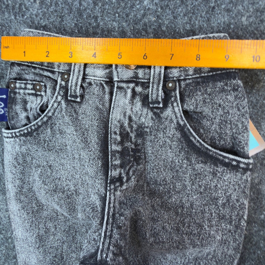 Lee Easy Riders Jeans Boys 6 Slim Black Acid Wash Baggy Tapered VTG 80s USA - take2supply