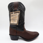 Wrangler Vintage Western Boots Youth 4.5 D Old Brown Leather Black NWT USA Made - take2supply