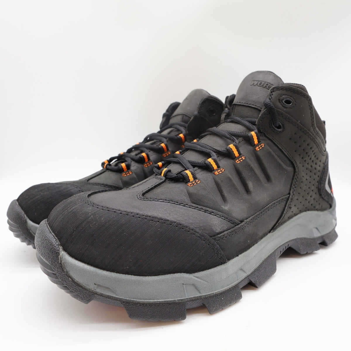 Worx by Red Wing Shoes 5401 Steel Toe Work Boots Mens 13 Black Orange Excellent - take2supply