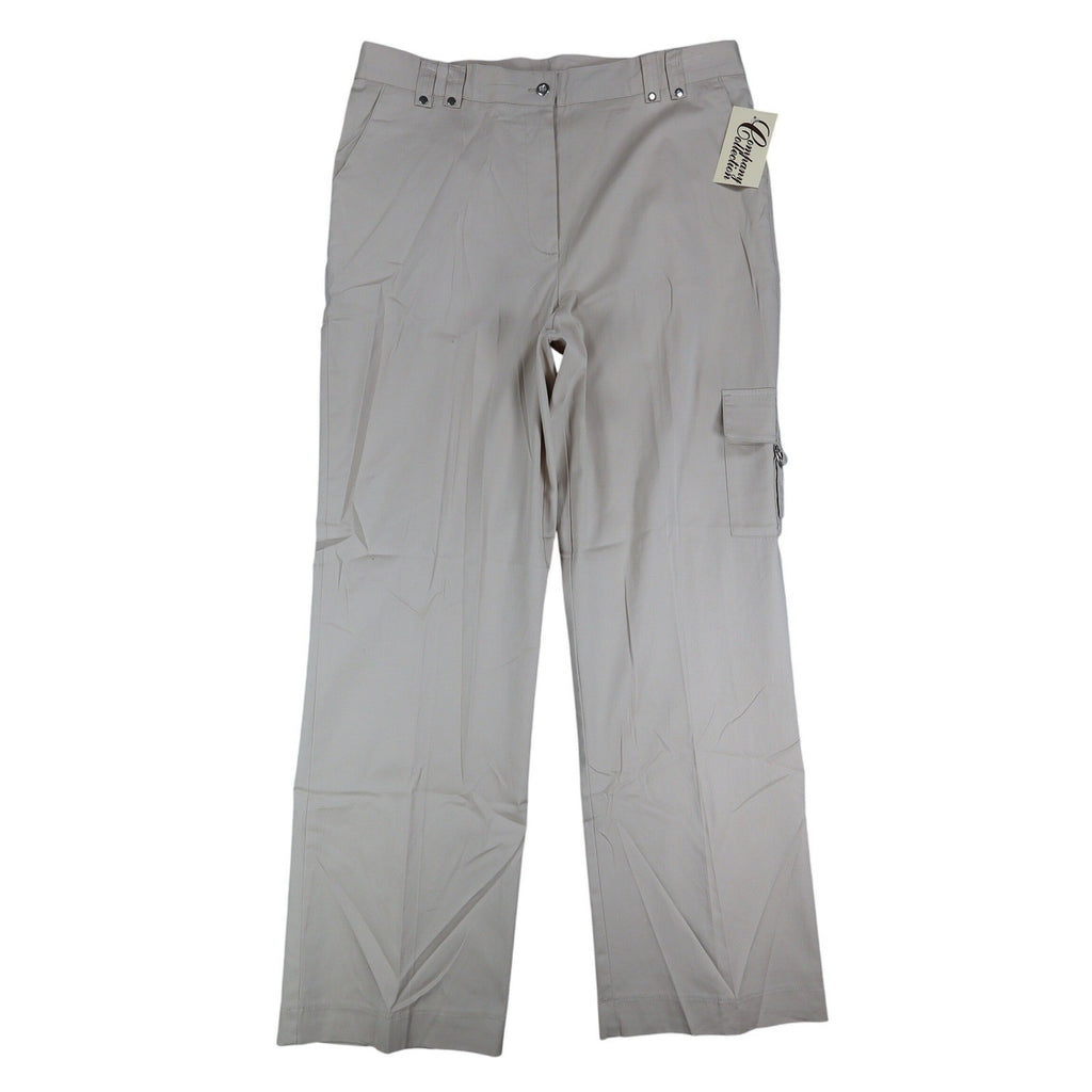 Company Collection Cargo Pants Womens 12 Beige Cotton Stretch Straight Leg NWT - take2supply