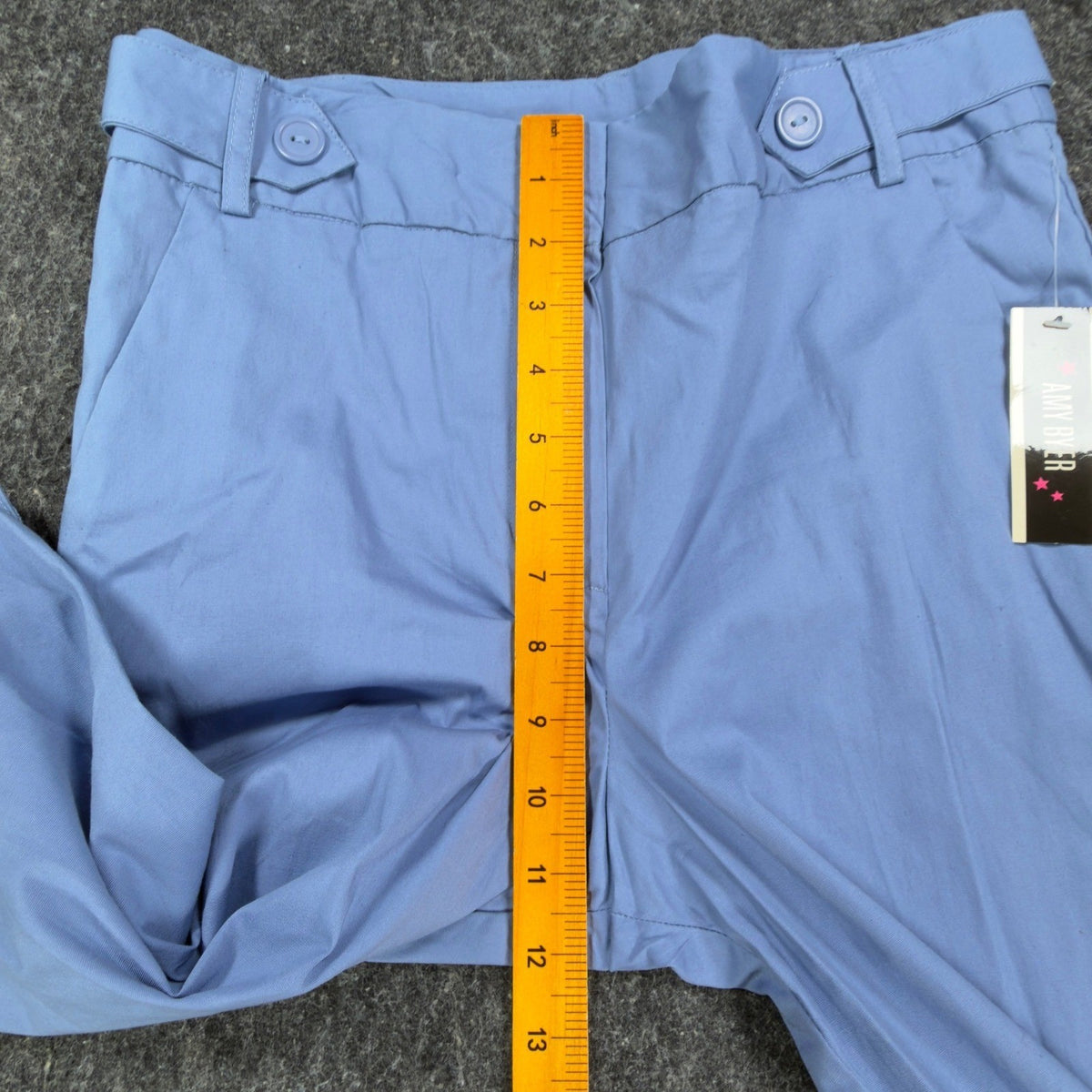 Amy Byer Y2K Capri Pants Girls 16 Blue Cotton Blend NWT Deadstock - take2supply