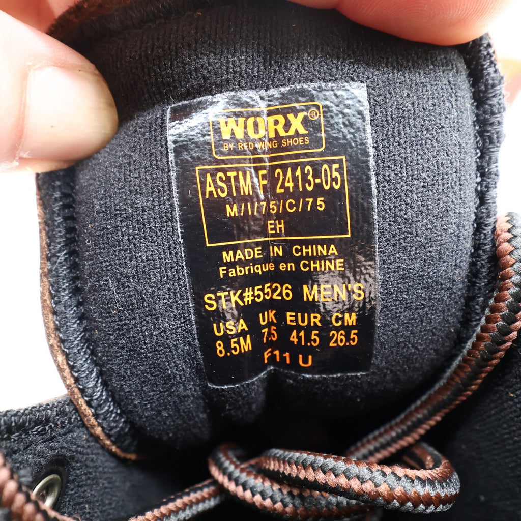 Worx By Red Wing Steel Toe Work Boots Mens 8.5 Brown Leather 5526 NIB - take2supply