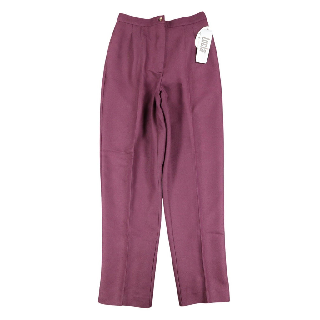 Lucia Dress Pants Womens 10 Burgundy Falling Leaves Crepe Lined High Rise New - take2supply