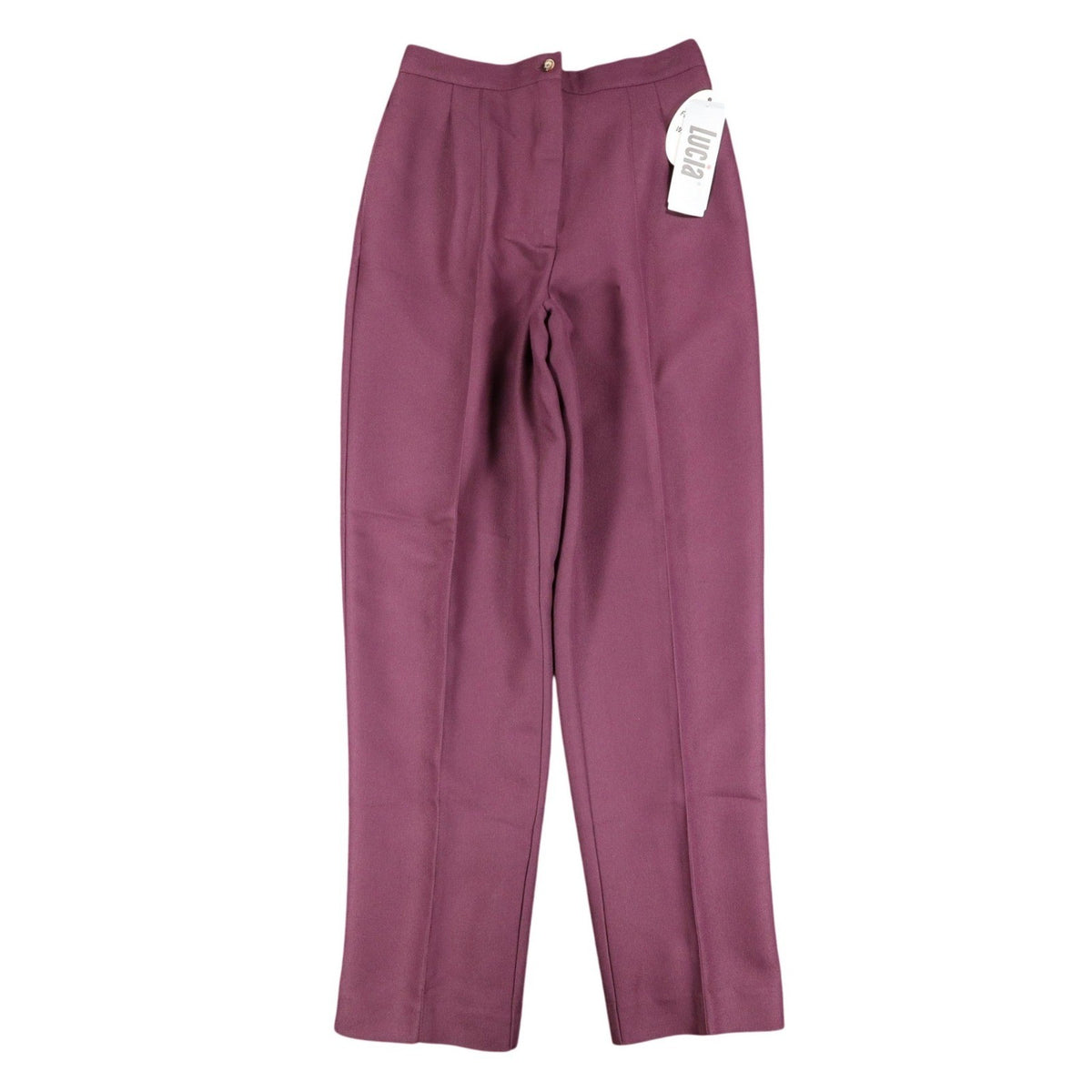 Lucia Dress Pants Womens 10 Burgundy Falling Leaves Crepe Lined High Rise New - take2supply